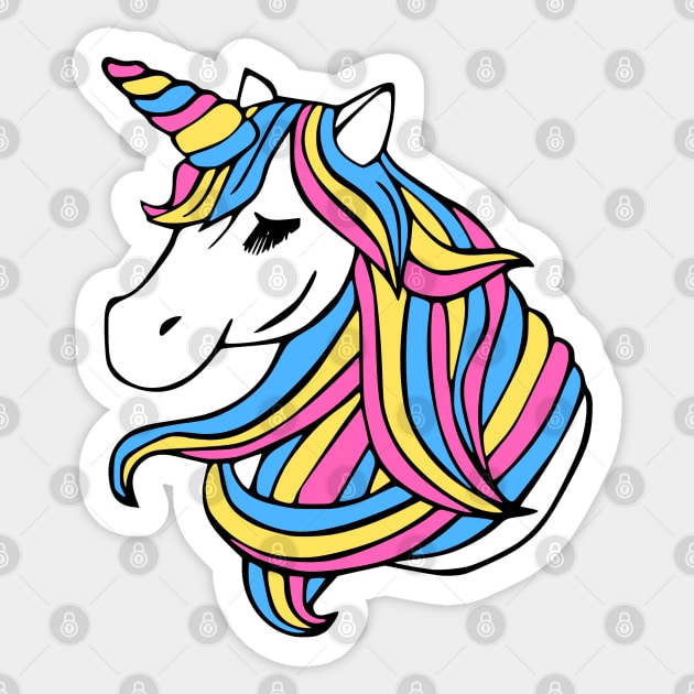 Pansexual Flag Unicorn Sticker by MarcyRangel